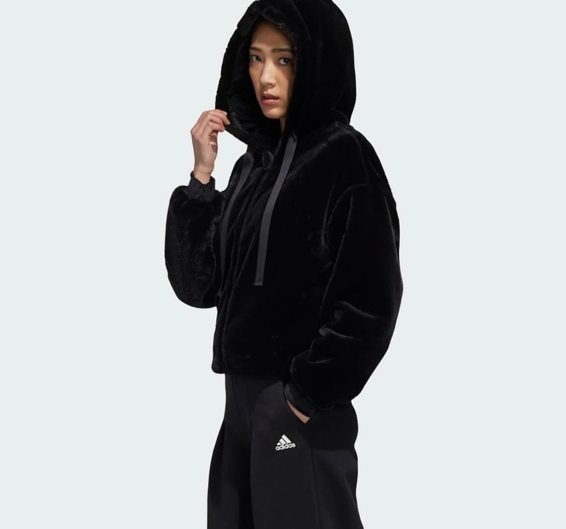 [M]아디다스 에슬레틱 오버핏 퍼 자켓/블랙 상품이미지2