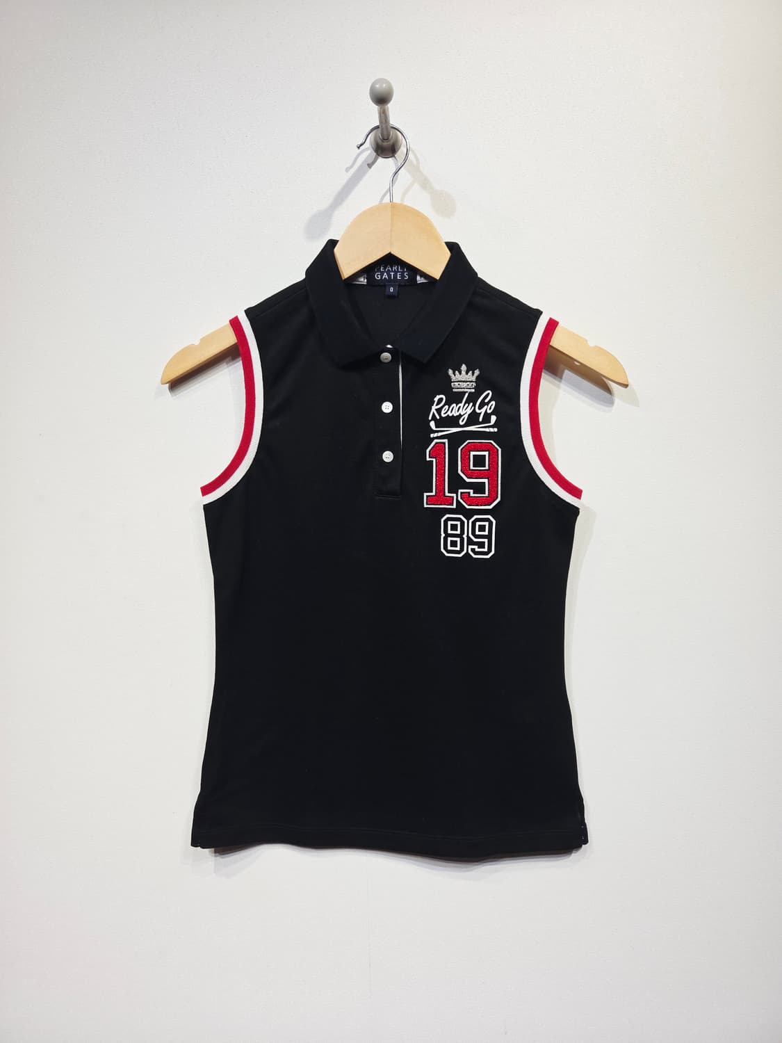 44~55. 파리게이츠 자수 포인트 민소매 카라 골프 티셔츠 상품이미지2