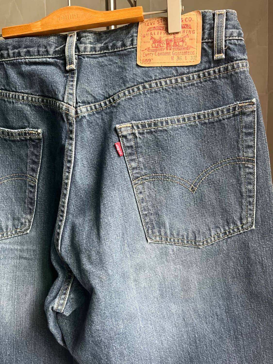Vintage Levis 569 red font (36x32) 다크그레이 상품이미지4