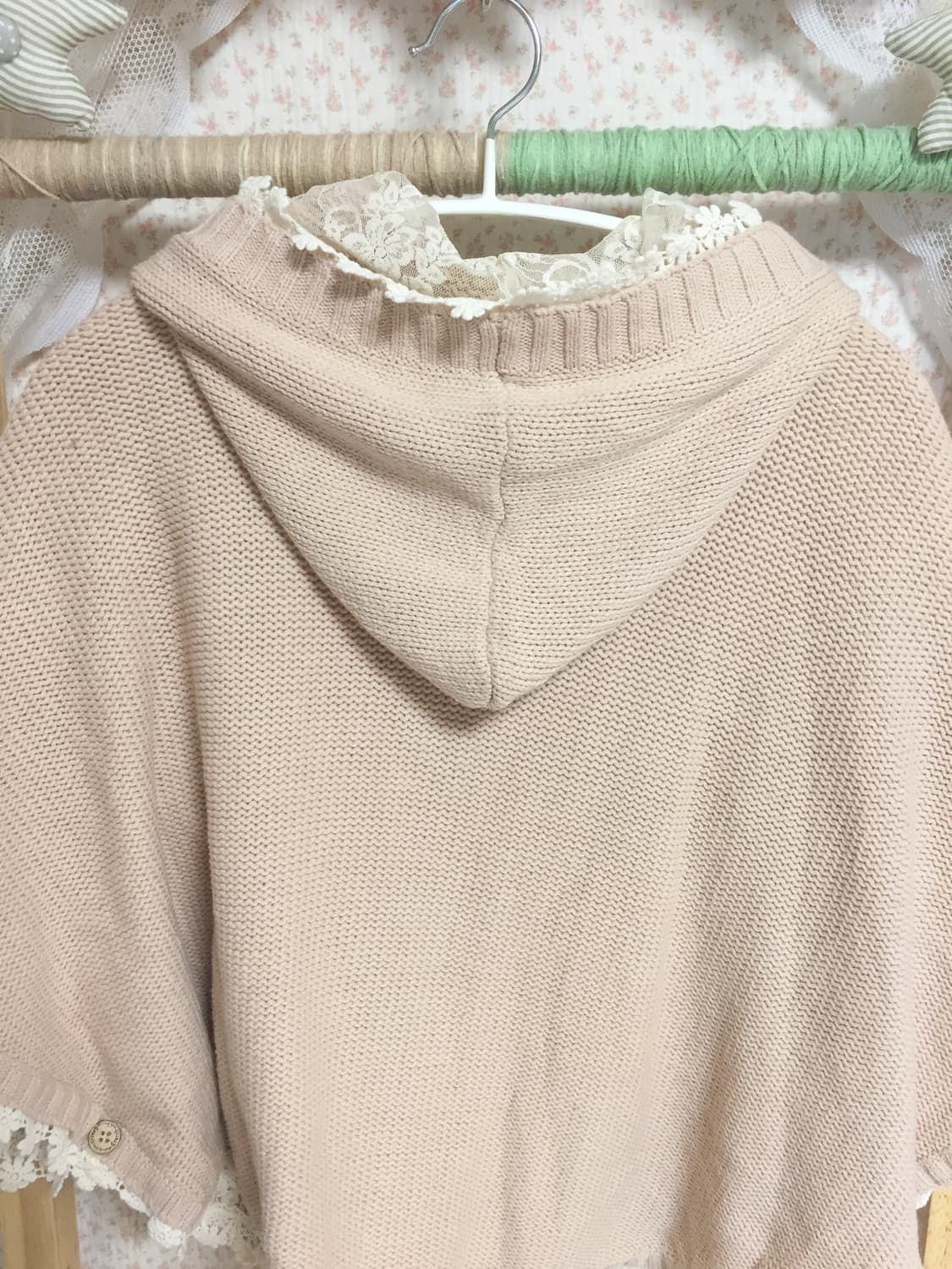 (새상품)빈티지 모리걸 어스뮤직 레이스 후드 케이프 상품이미지10