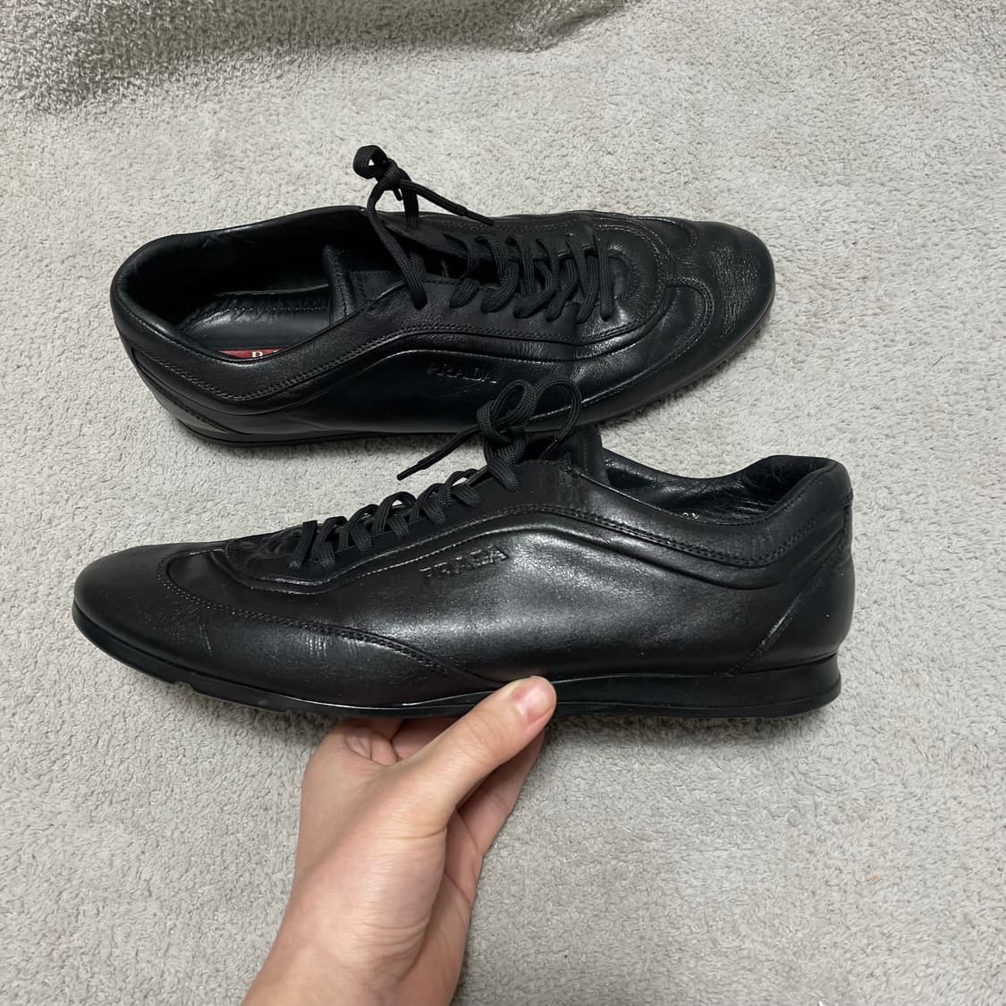 280) 프라다 스포츠 레더 로고 스니커즈 신발 몬테카를로맛 상품이미지1