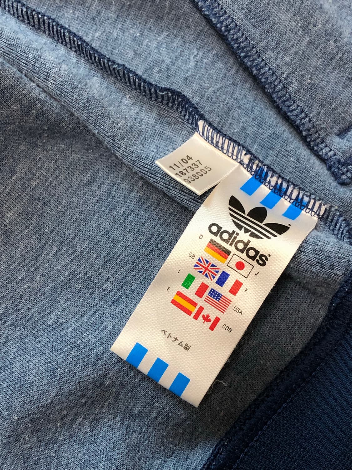 L 아디다스 후드집업 져지 자켓 연노랑 짙은파랑 네이비 상품이미지4