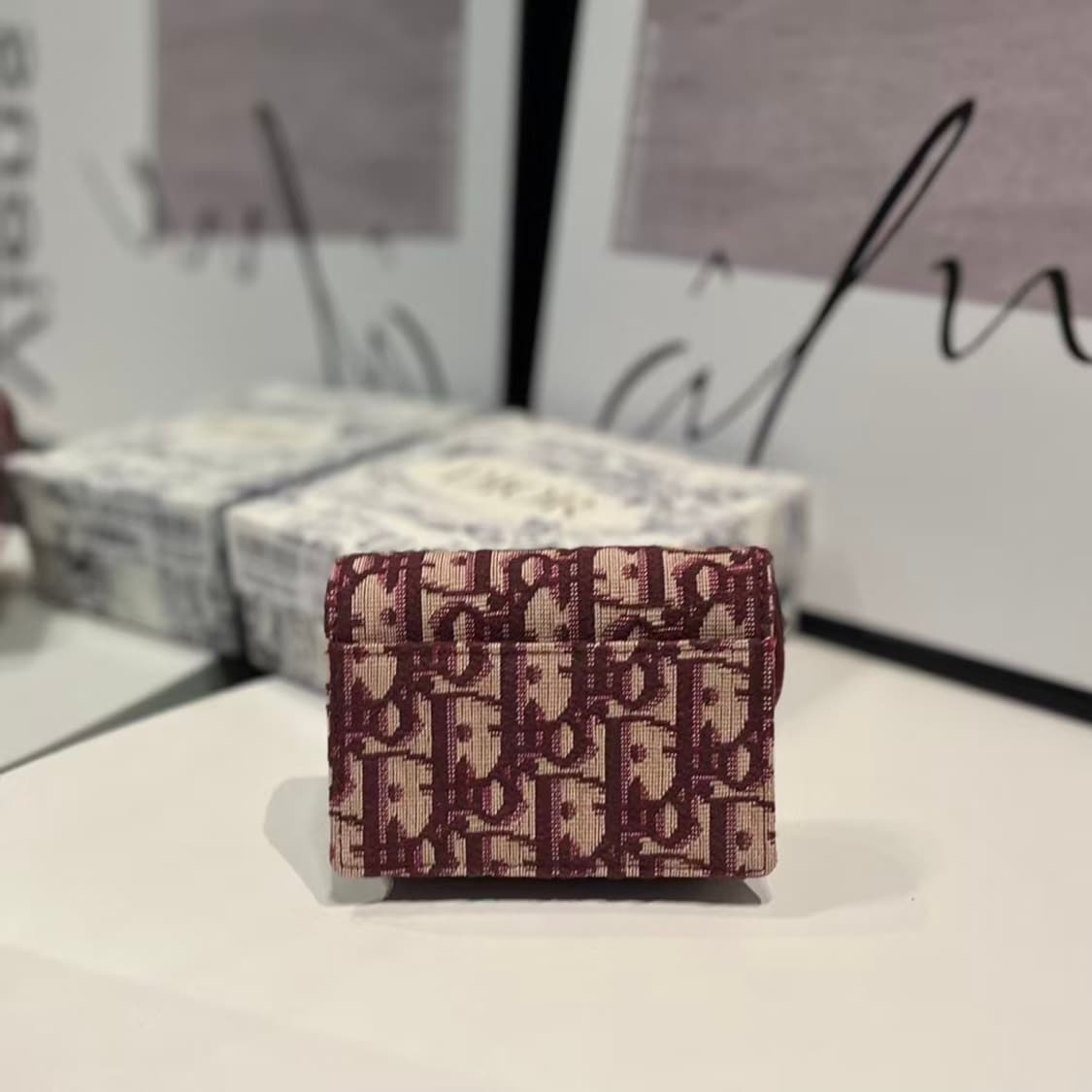 디올 새들 플랩 카드 홀더 그레이 디올 오블리크 자카드   상품이미지2