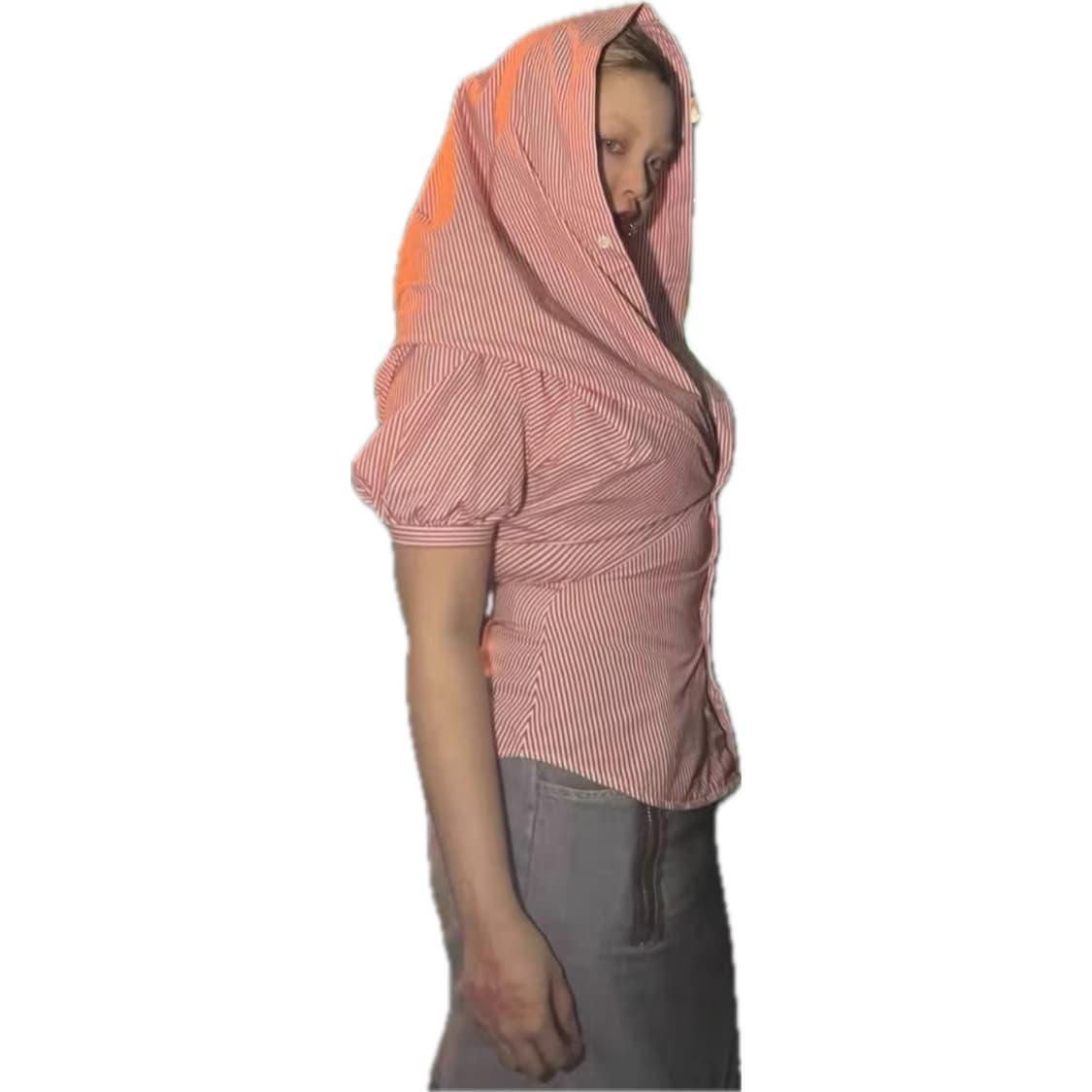 비비안 웨스트우드 레드 스트라이프 후드 반팔 셔츠 상품이미지3