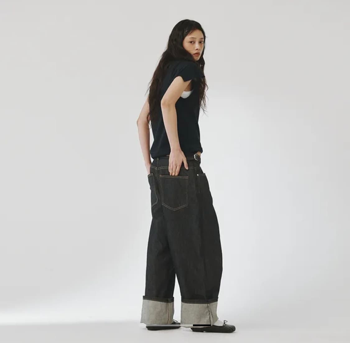 보이핏 데님 로우 팬츠 상품이미지3