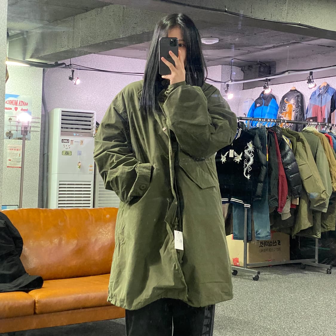 라퍼지스토어 피쉬테일 카키 누빔 야상 자켓 B4026 상품이미지1