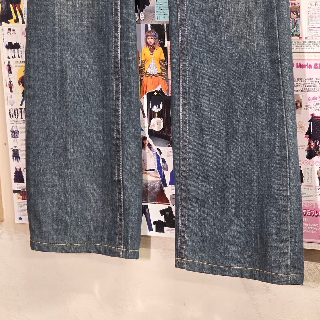 리 핑크 스티치 로우라이즈 세미 부츠컷 팬츠 상품이미지6