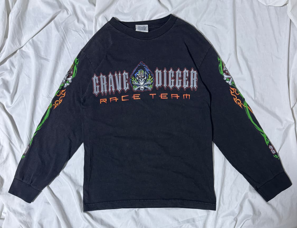 00s usa grave digger 20th기념롱슬리브 티셔츠 레이싱 상품이미지2