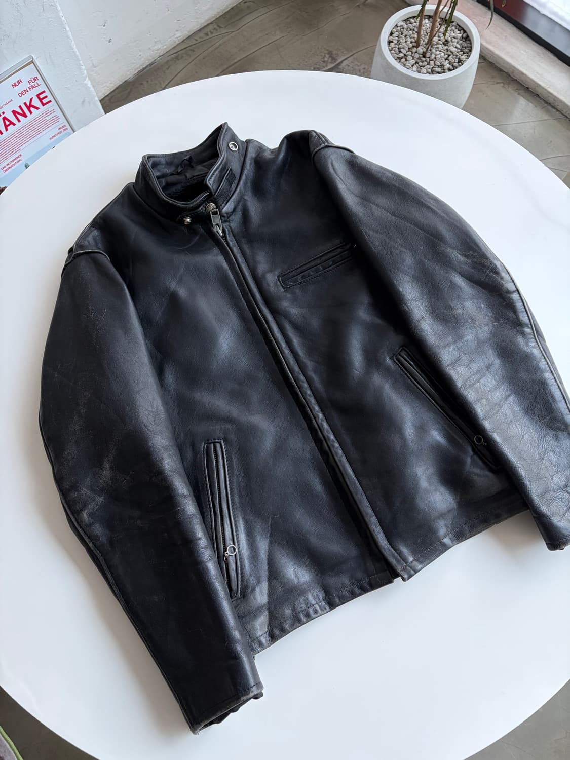 쇼트 싱글 레더 자캣 상품이미지1