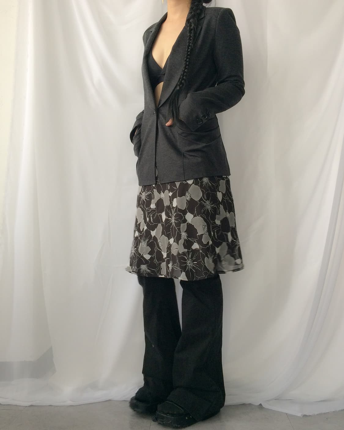 pattern printing midi skirt 상품이미지7