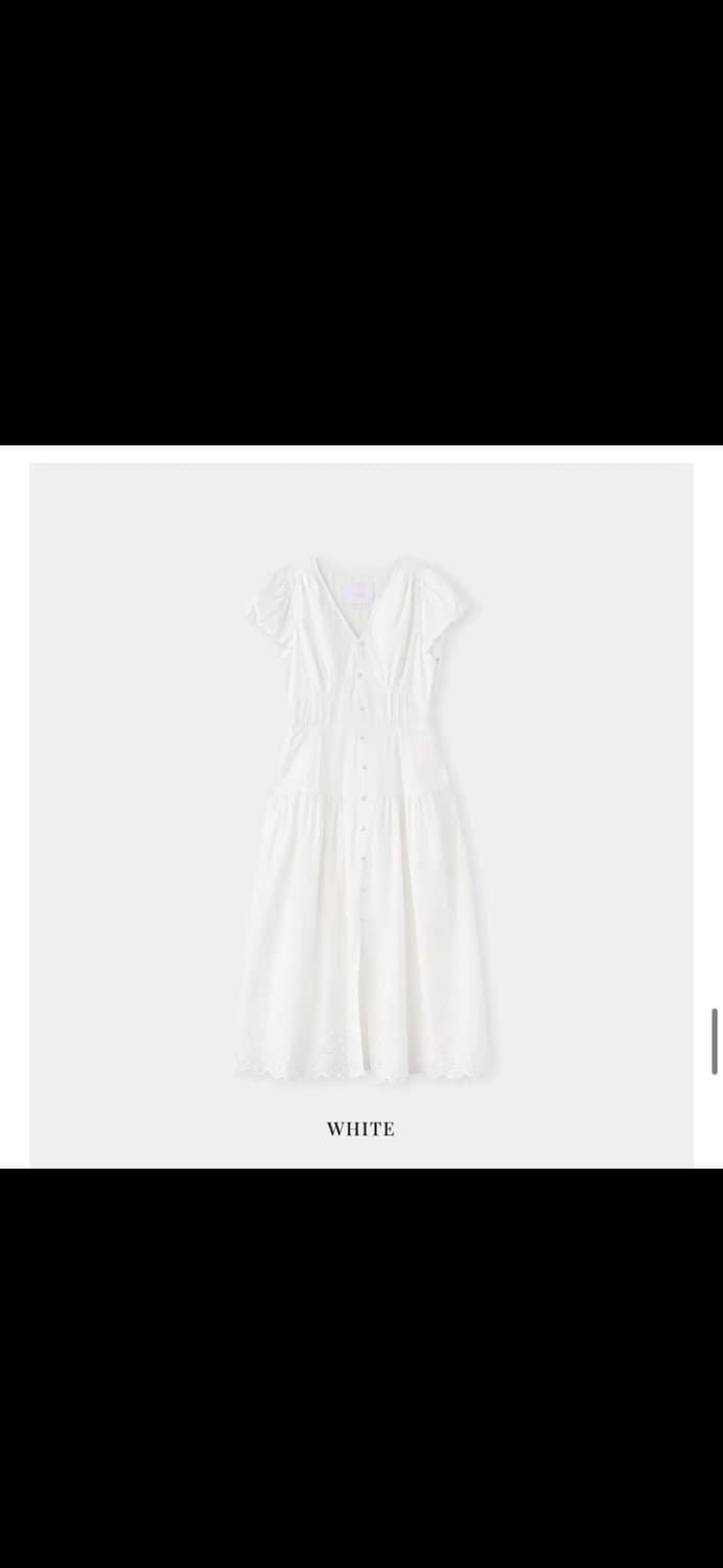 르니나 퍼프 슬리브 드레스 화이트 s 새상품 롱원피스 상품이미지5