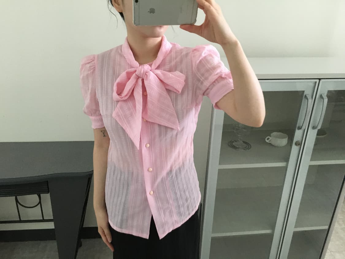 ribbon puff sleeve blouse 상품이미지5