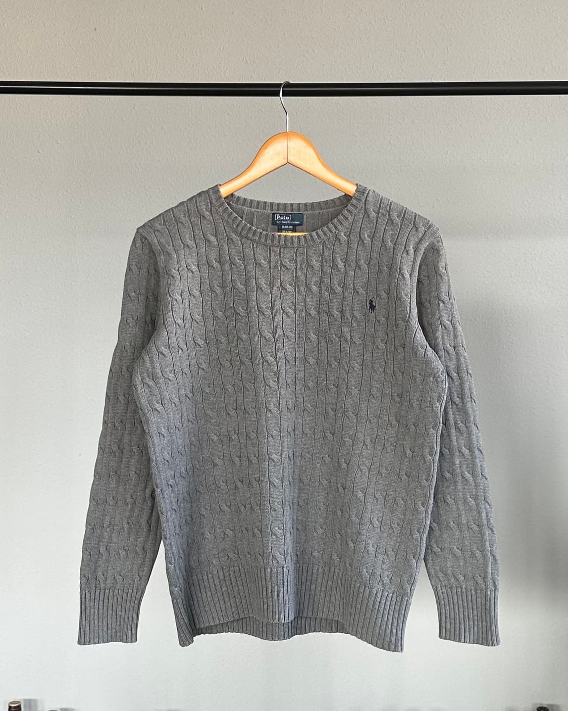 [L-XL]폴로 랄프로렌 그레이 케이블 니트 스웨터 상품이미지1