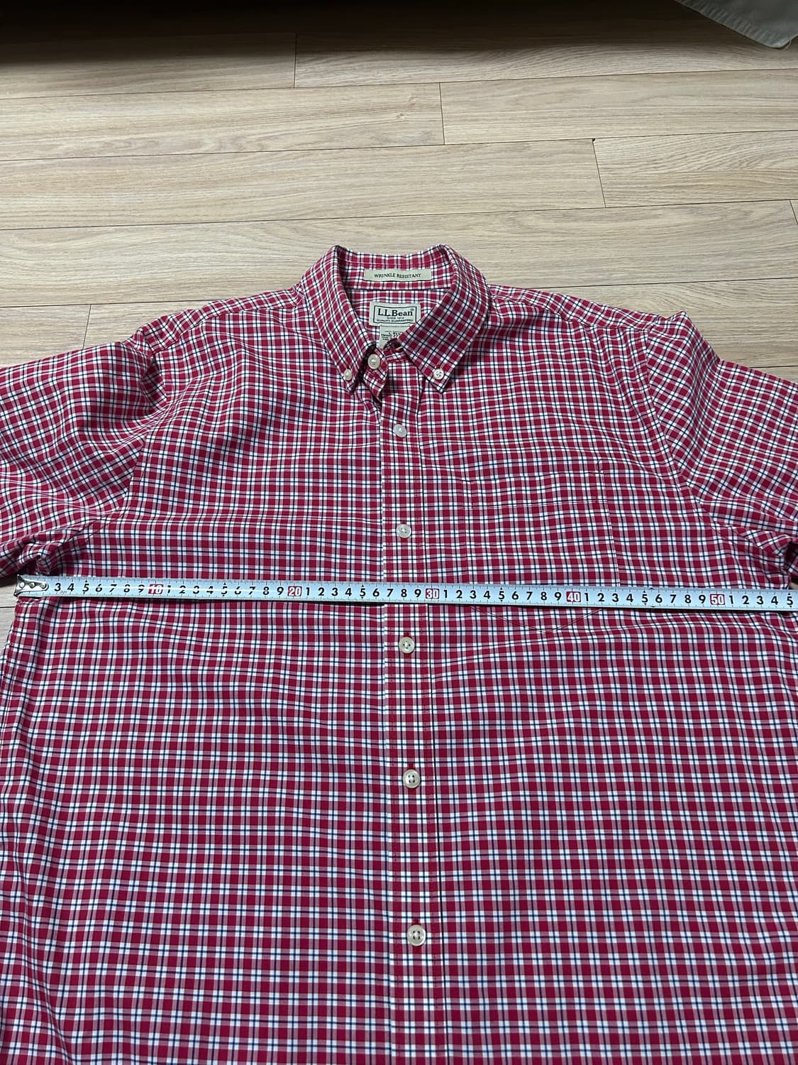 LL.bean 레드 체크 하프 셔츠 상품이미지5