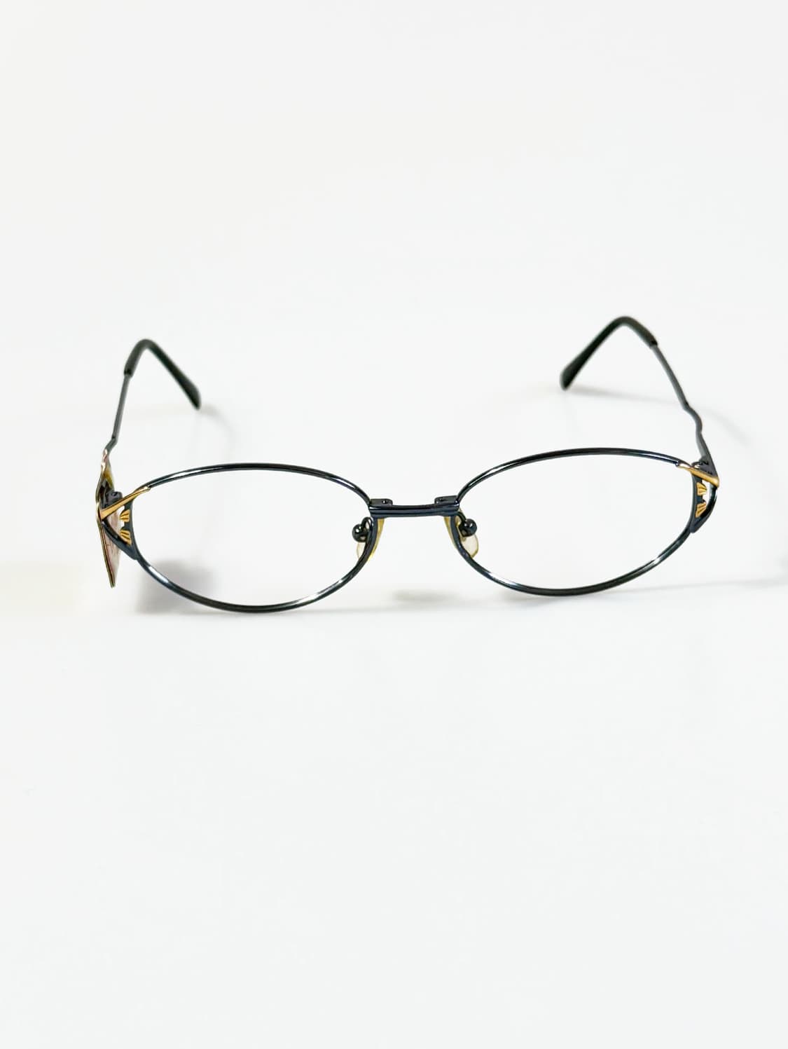90s EYE VISION 슬림 오벌 다크 건메탈 빈티지 안경 상품이미지1