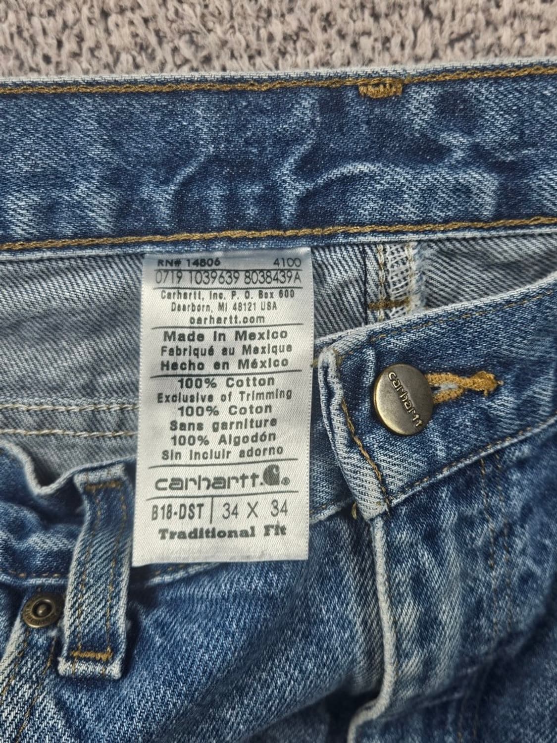 칼하트 데님 워크 팬츠 ( 34X34 ) / 11300 상품이미지7