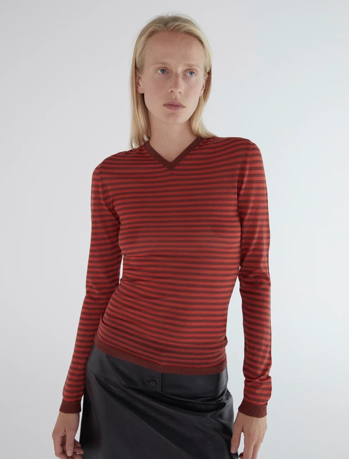 [S,M]팔로마울 Iglú 스트라이프 니트/레드 상품이미지1