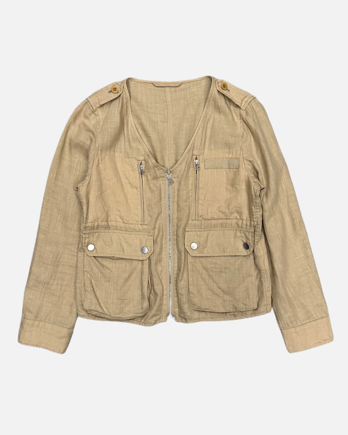 MACPHEE beige linen pocket jacket 상품이미지1