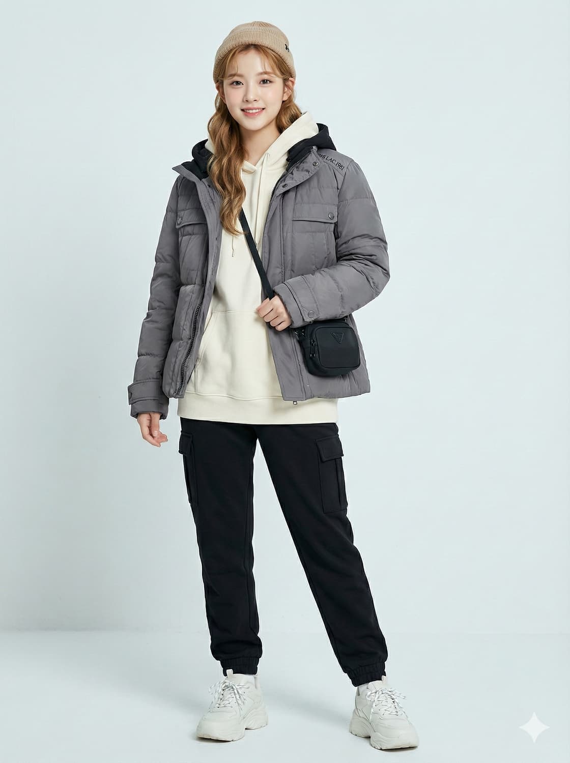 게스 GUESS 그레이 덕다운 패딩_M 상품이미지1