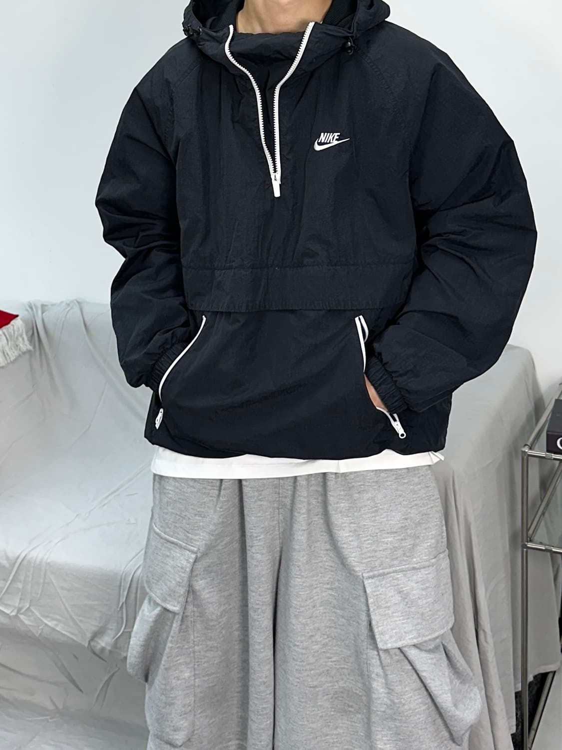 나이키 블랙 윈드 아노락 L 상품이미지3