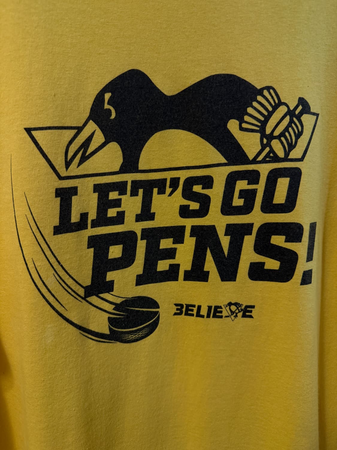 피츠버그 펭귄스 NHL 프린팅 반팔 티셔츠 XL 옐로우 상품이미지2