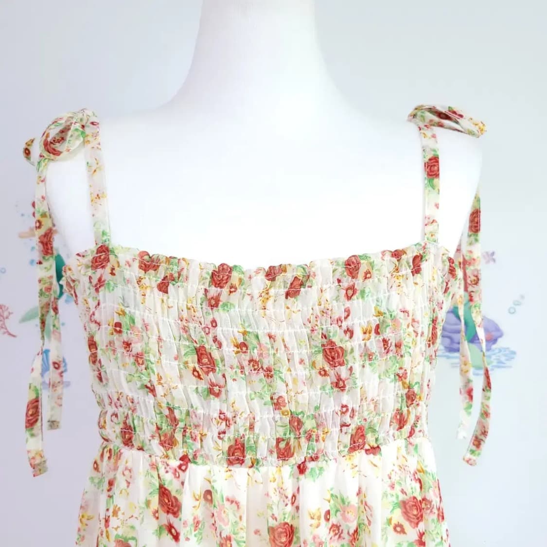 일본빈티지 플로랄 쉬폰원피스 상품이미지2