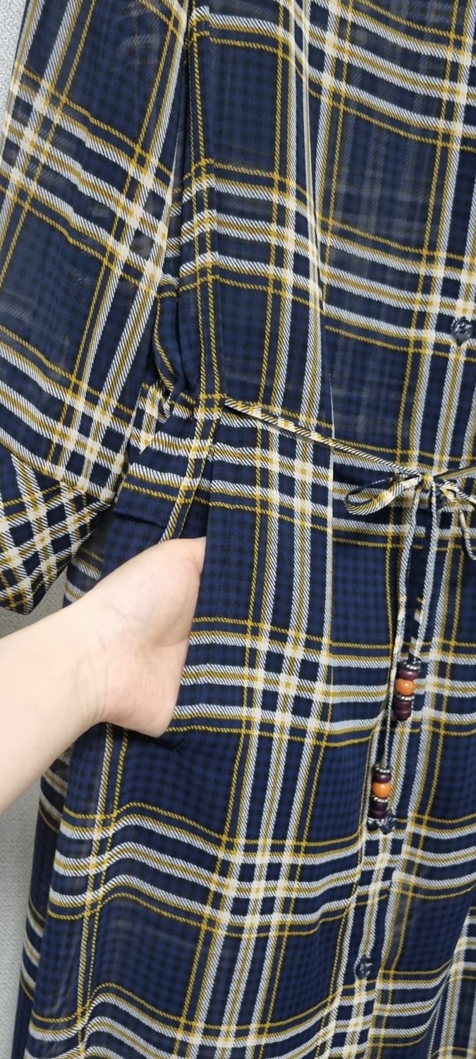 ZISHEN 지센 체크 시스루 롱셔츠(90) 상품이미지7