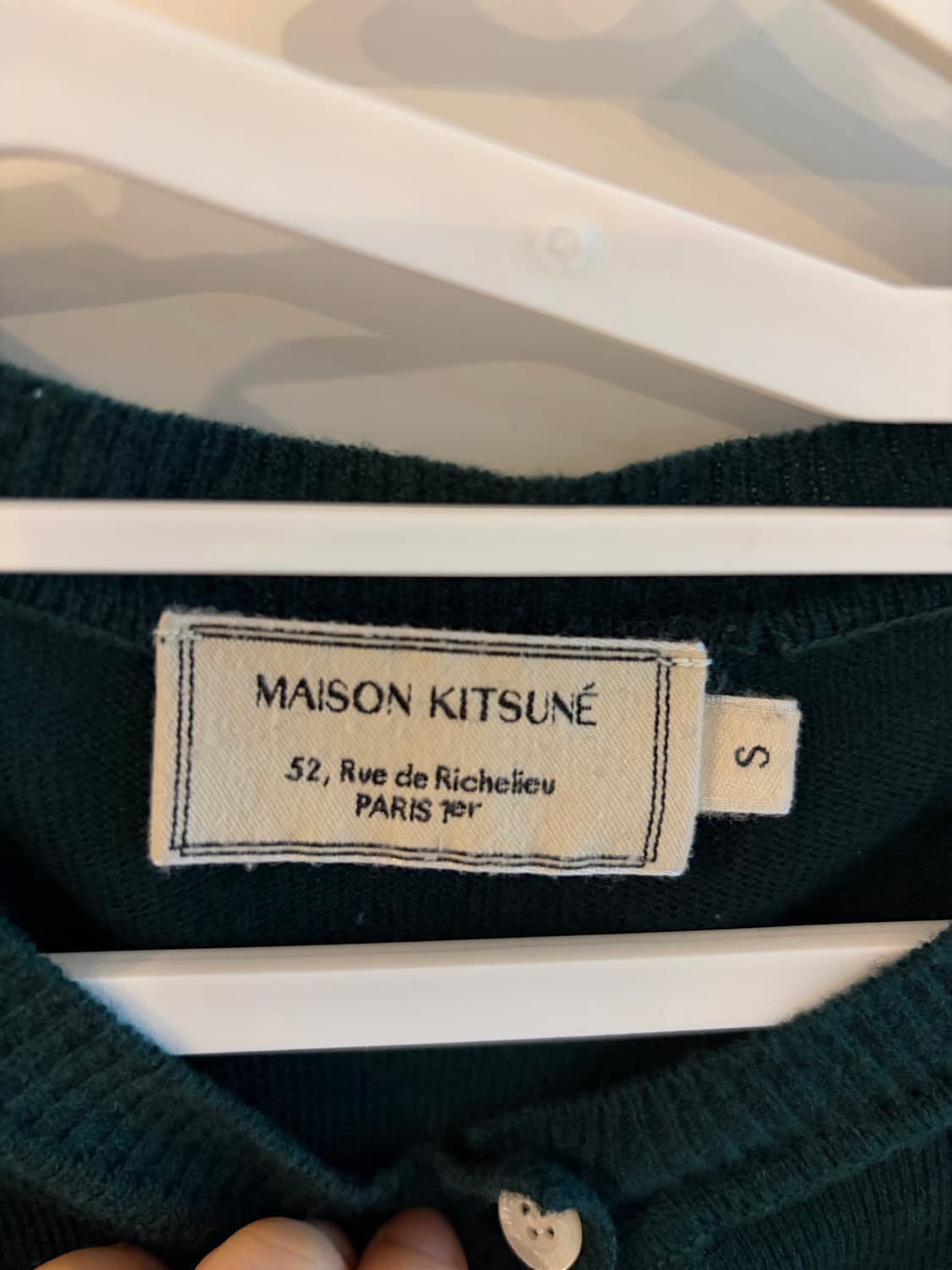 메종키츠네 폭스헤드 가디건 딥그린 S 상품이미지5