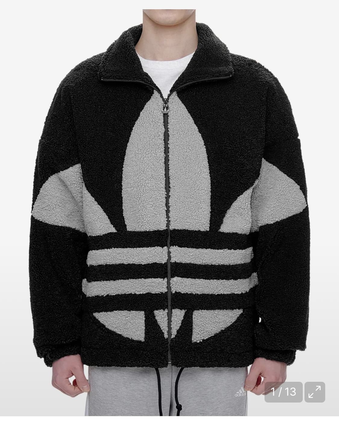 아디다스 빅 트레포일 헤비 자켓 플리스 집업 블랙 2XL 상품이미지6