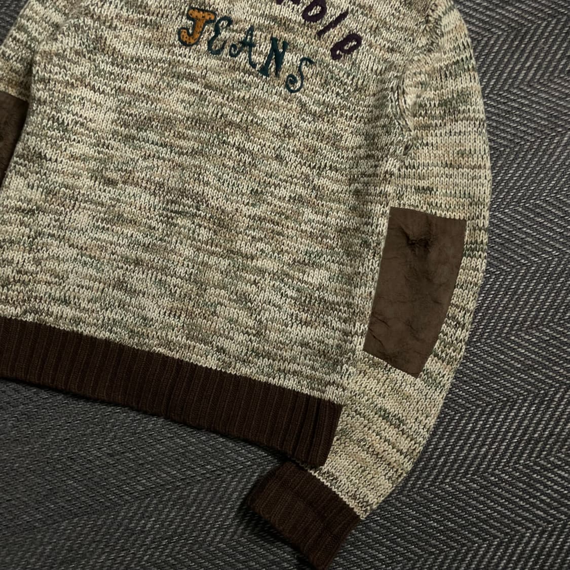 빈폴 진 올드스쿨 빅로고 엘보 패치 니트 집업o 4952 상품이미지2