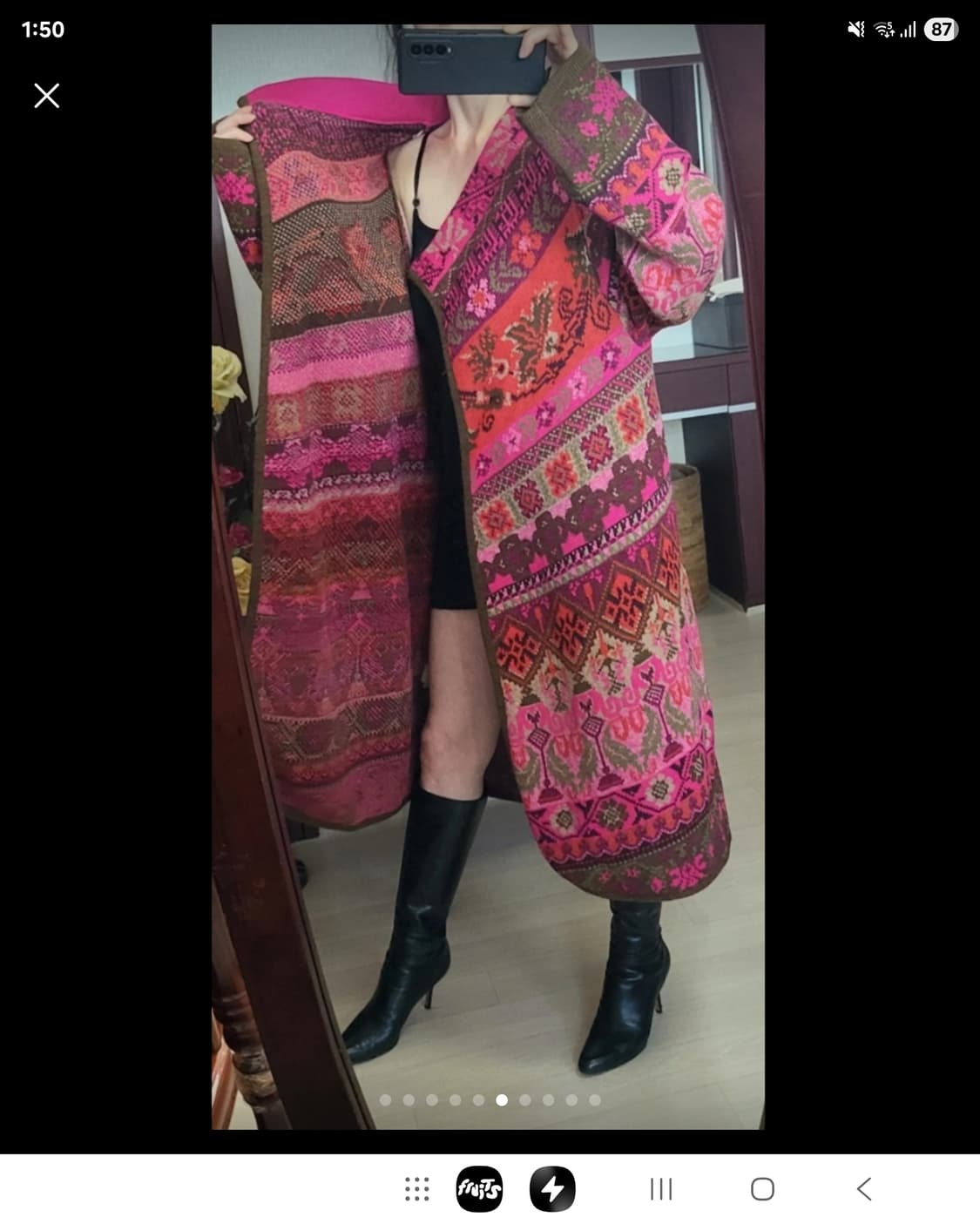 정품 오일릴리 롱니트 코트 코니즈 이태리 메이드 상품이미지5