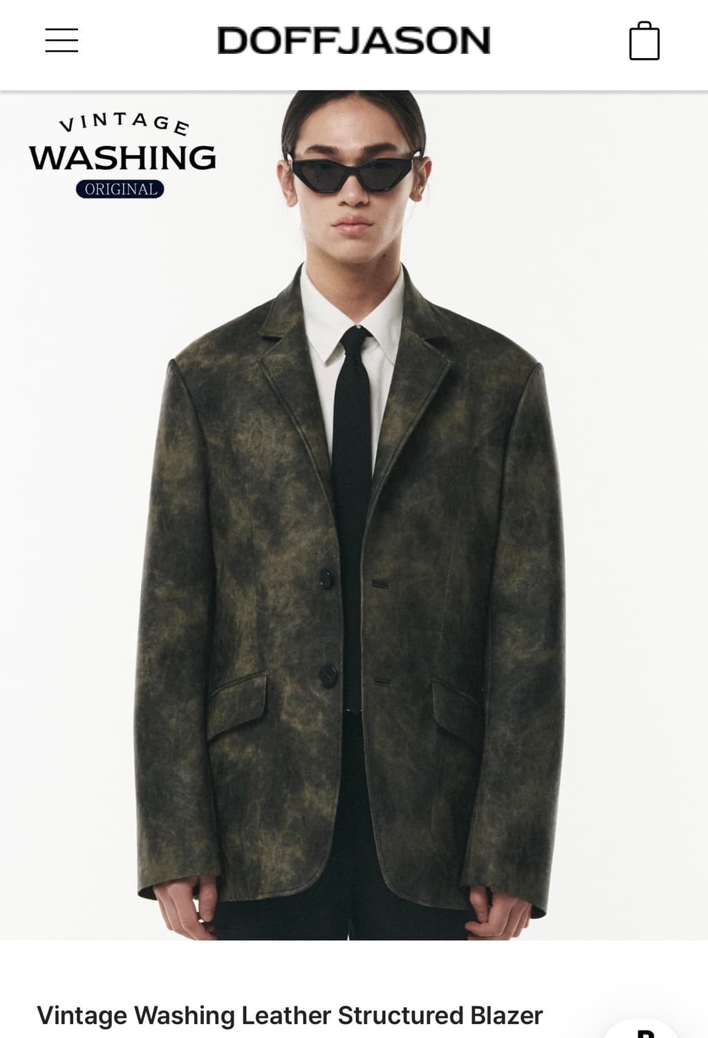 도프제이슨 빈티지 워싱 레거 스트럭쳐 블레이저 자켓 상품이미지2
