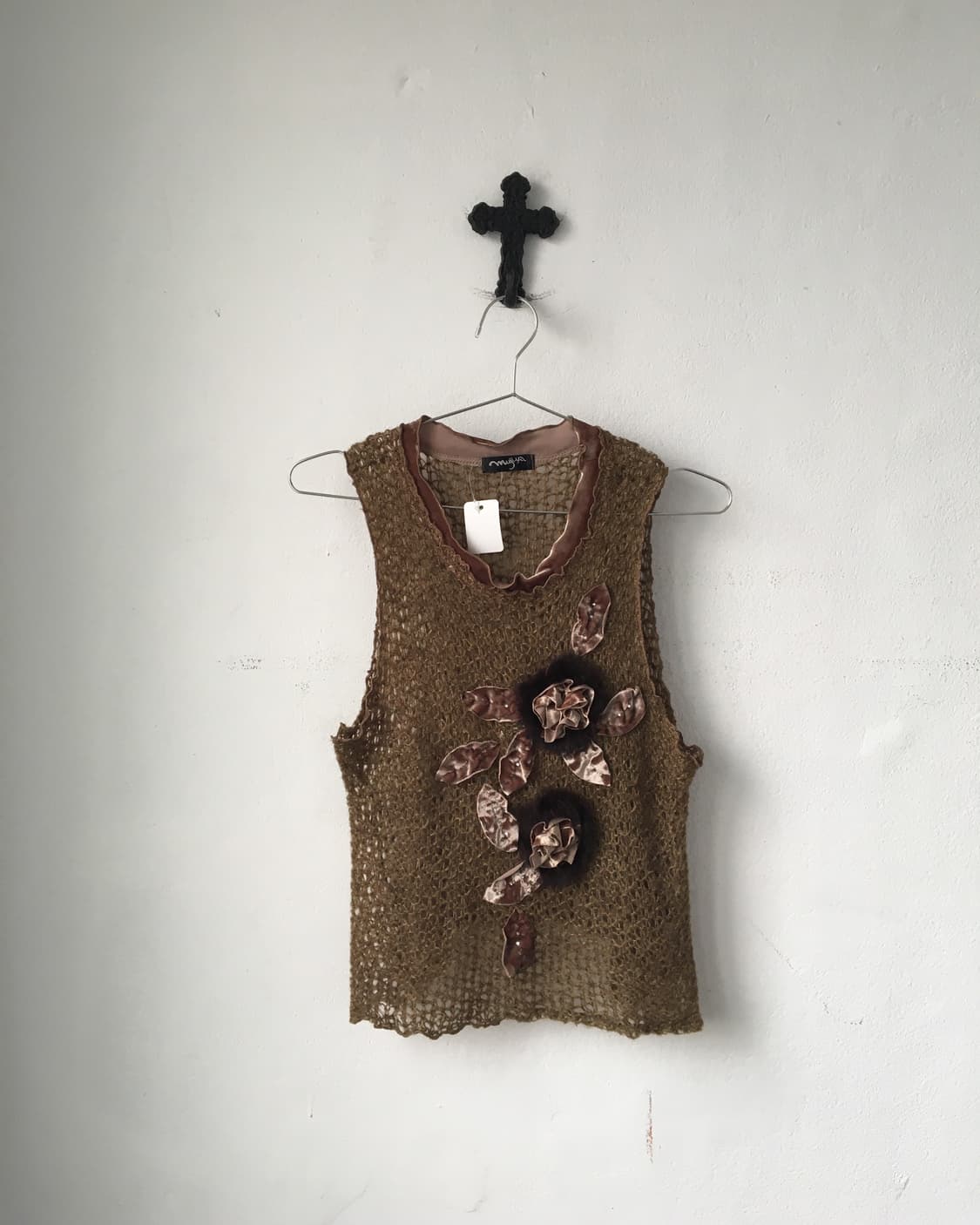 Corsage point net knit sleeveless 상품이미지2