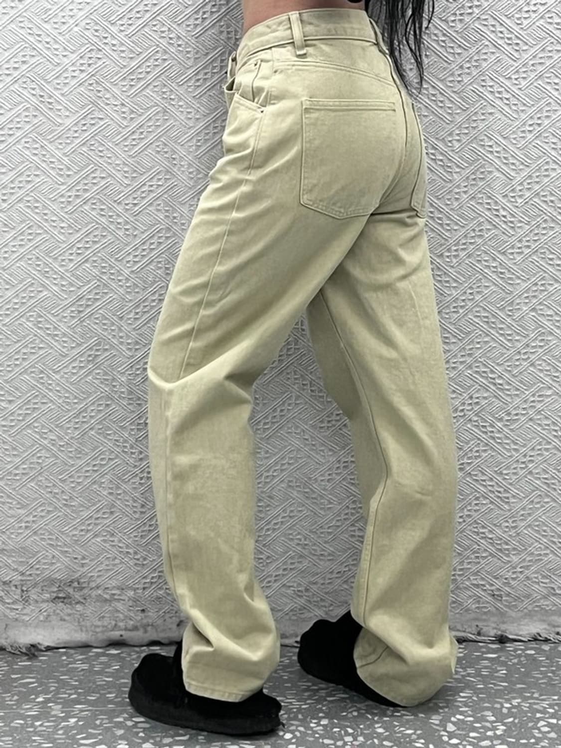 유니클로 빈티지 오트밀 베이지 코튼팬츠 면바지 27인치 C08715 상품이미지2