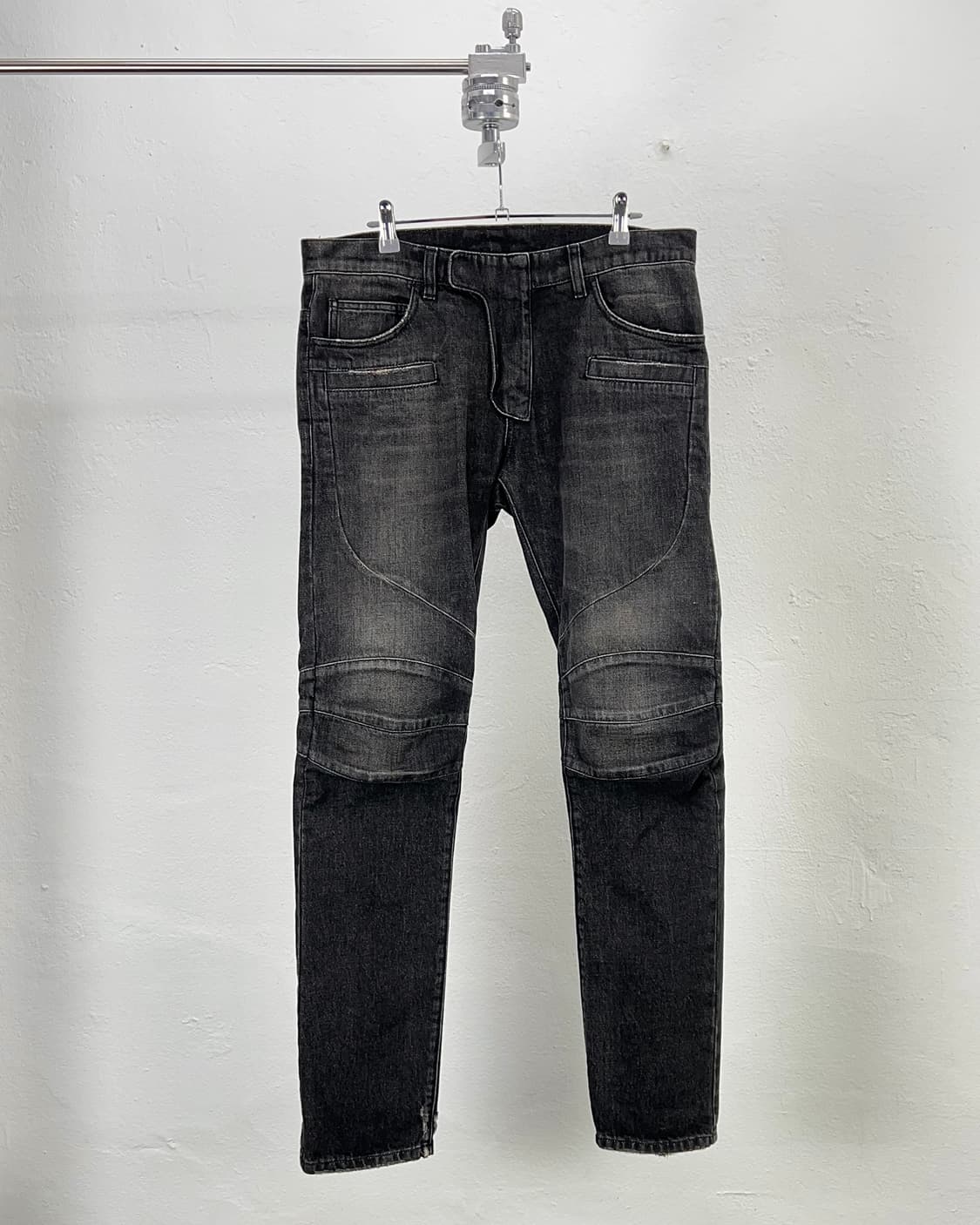 발망 페이 디드 리브 슬림 바이커 데님 팬츠 상품이미지1