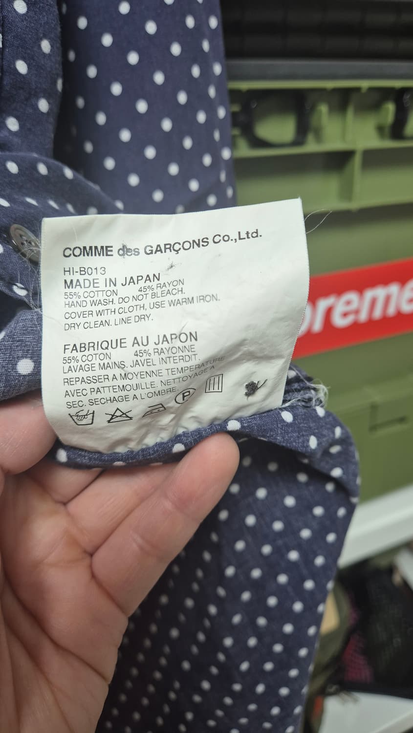 꼼데가르송 옴므 도트 셔츠 네이비 XS 상품이미지5
