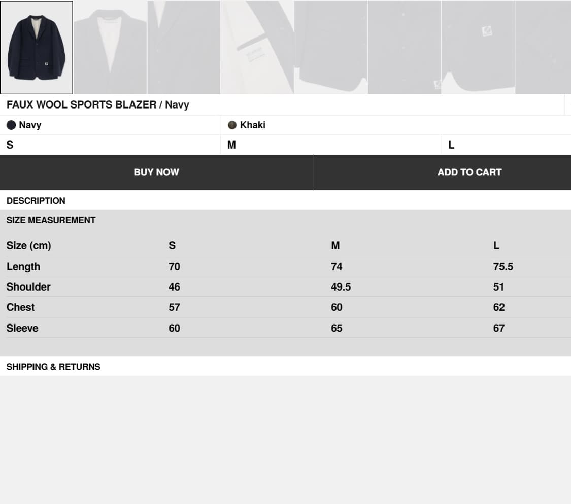 [자켓/팬츠 일괄판매] Faux Wool 셋업 네이비 상품이미지4