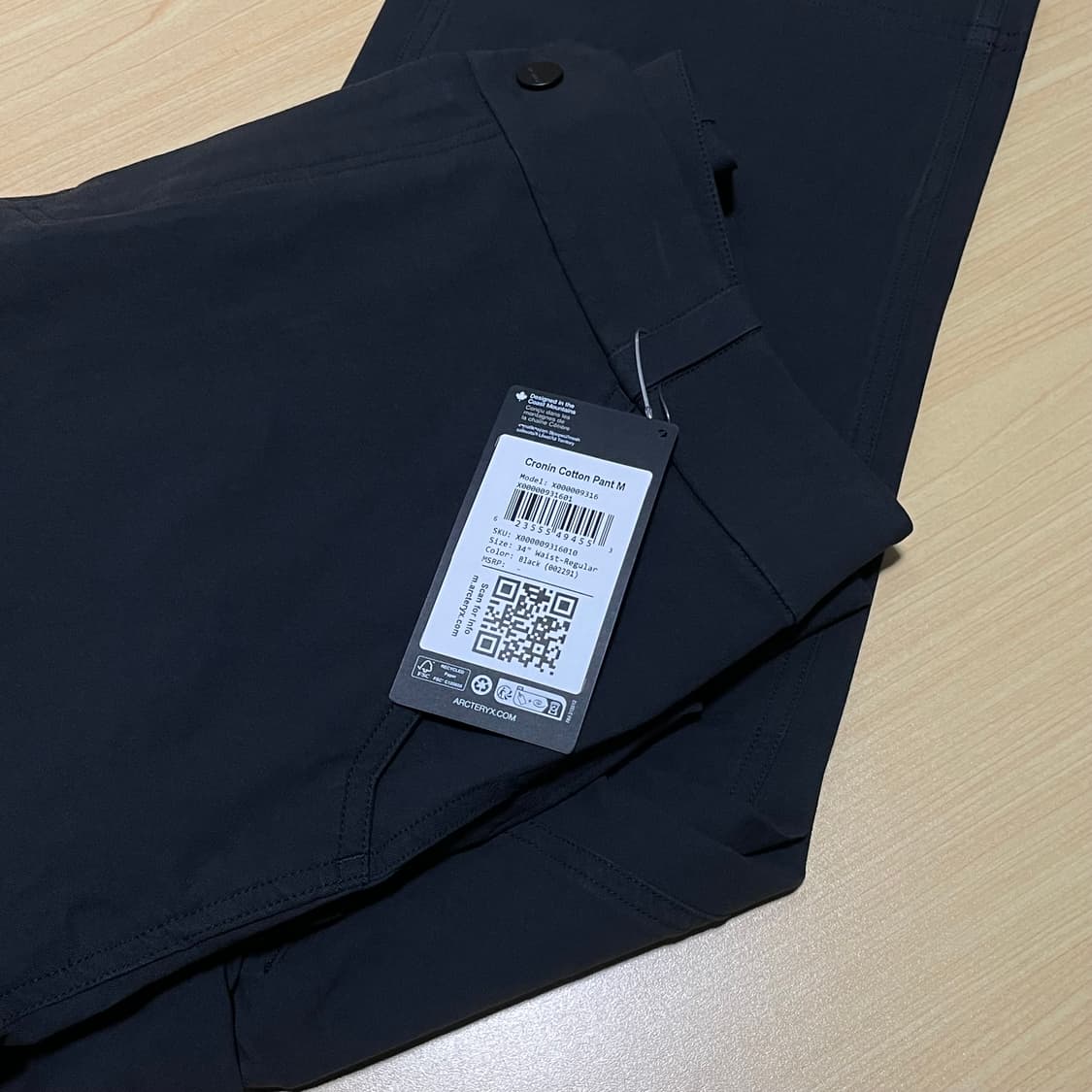 [34] 아크테릭스 크로닌 코튼 팬츠 블랙 25FW 상품이미지3