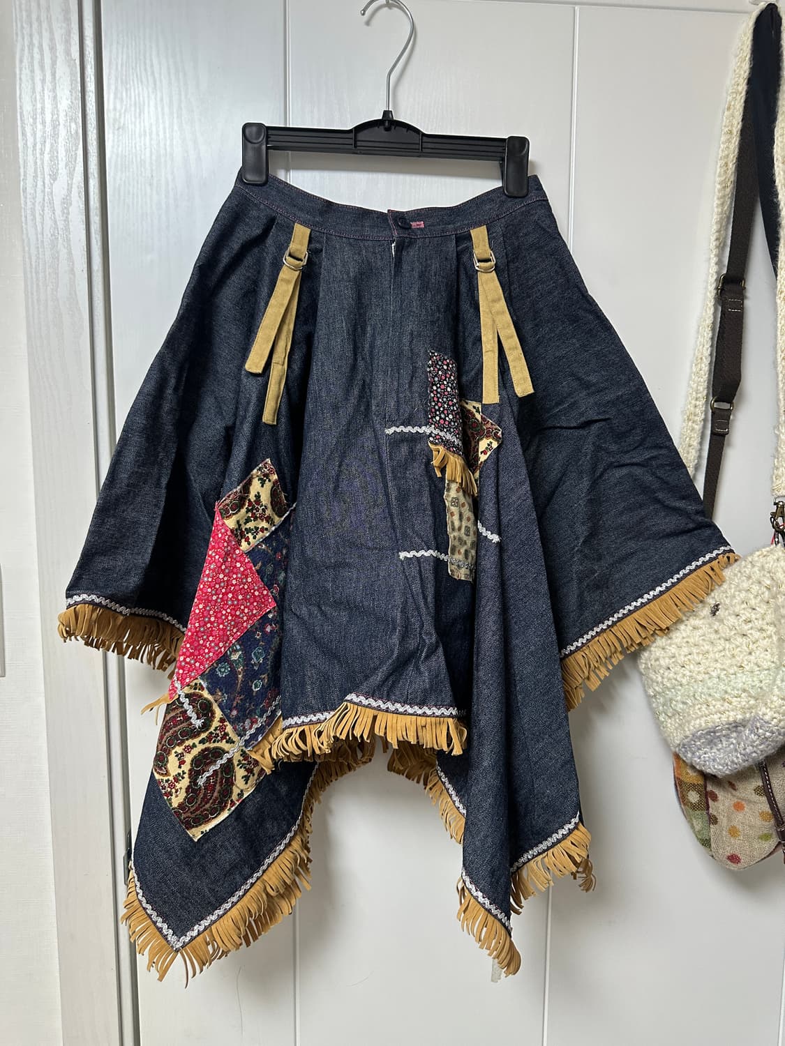 빈티지 히피 언발 데님 스커트 상품이미지1