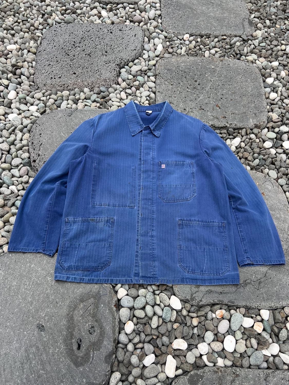 FADED WASHING BLUE "HBT" 헤링본트윌코튼 프렌치워크자켓 상품이미지1