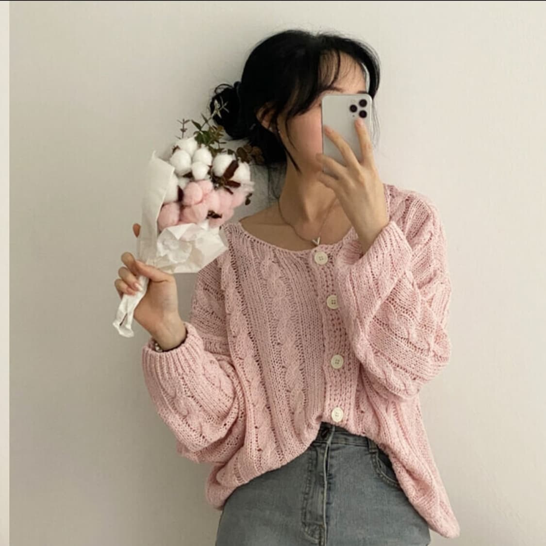 아쿠비클럽 happy two way 가디건 핑크 상품이미지3