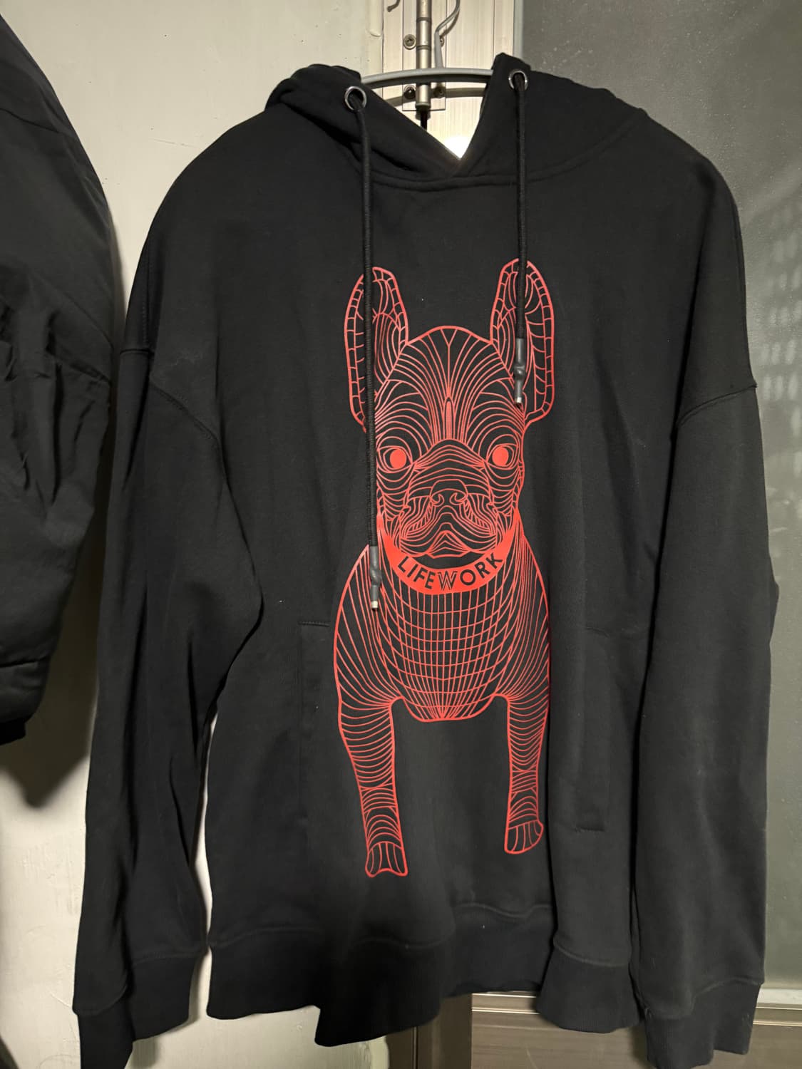 라이프워크 강아지 그래픽 후드티 블랙 M 상품이미지1