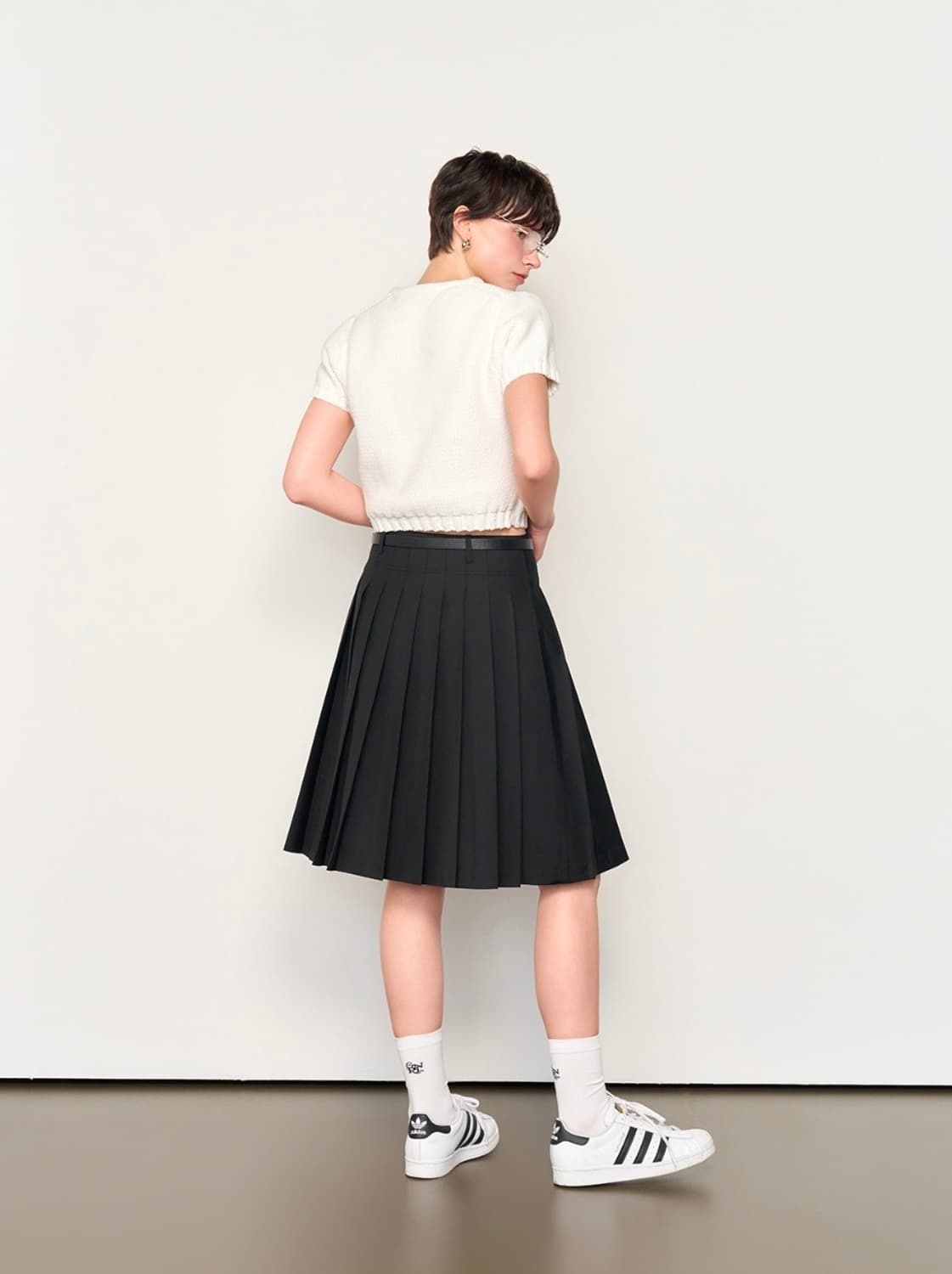 제네럴아이디어 25ss 파인 플리츠 미디 스커트 XLsize 상품이미지3