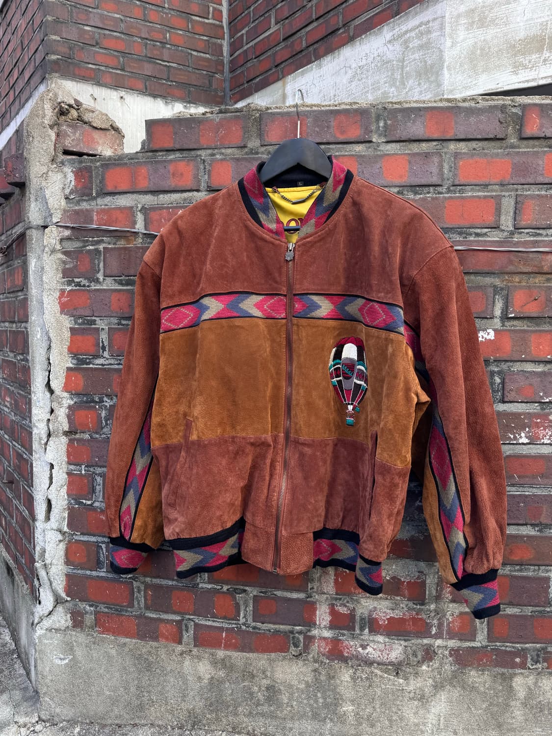 Front Line 에스닉 스웨이드 봄버 레더자켓  상품이미지2