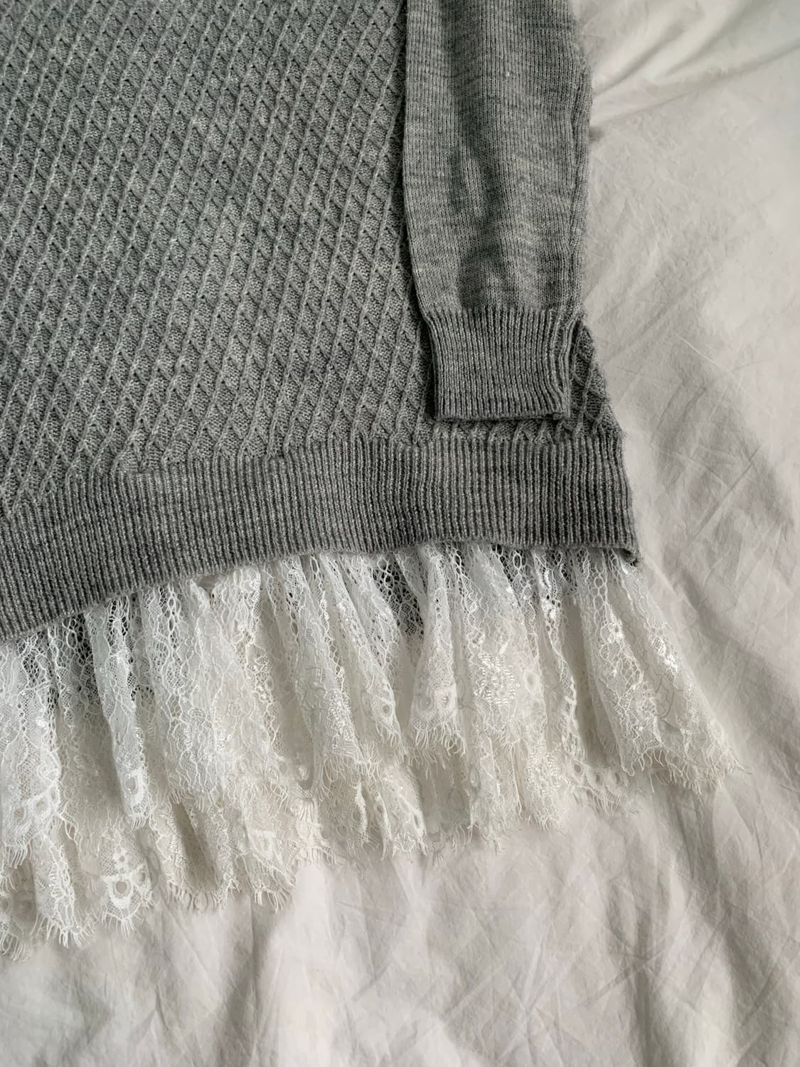 그레이 레이스 니트 상품이미지2