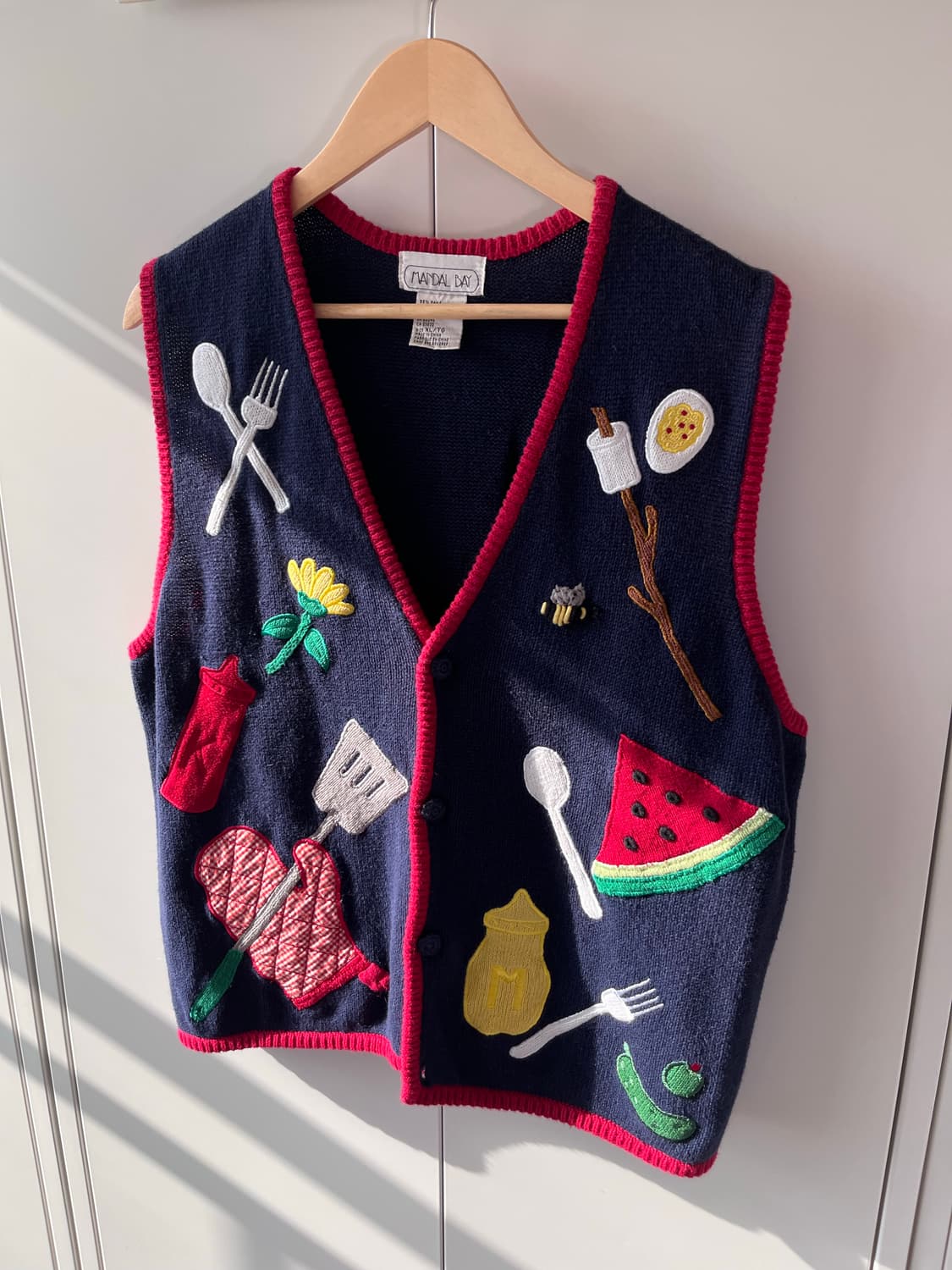 Mandal bay 쿠킹 자수 니트 조끼 가디건  상품이미지6