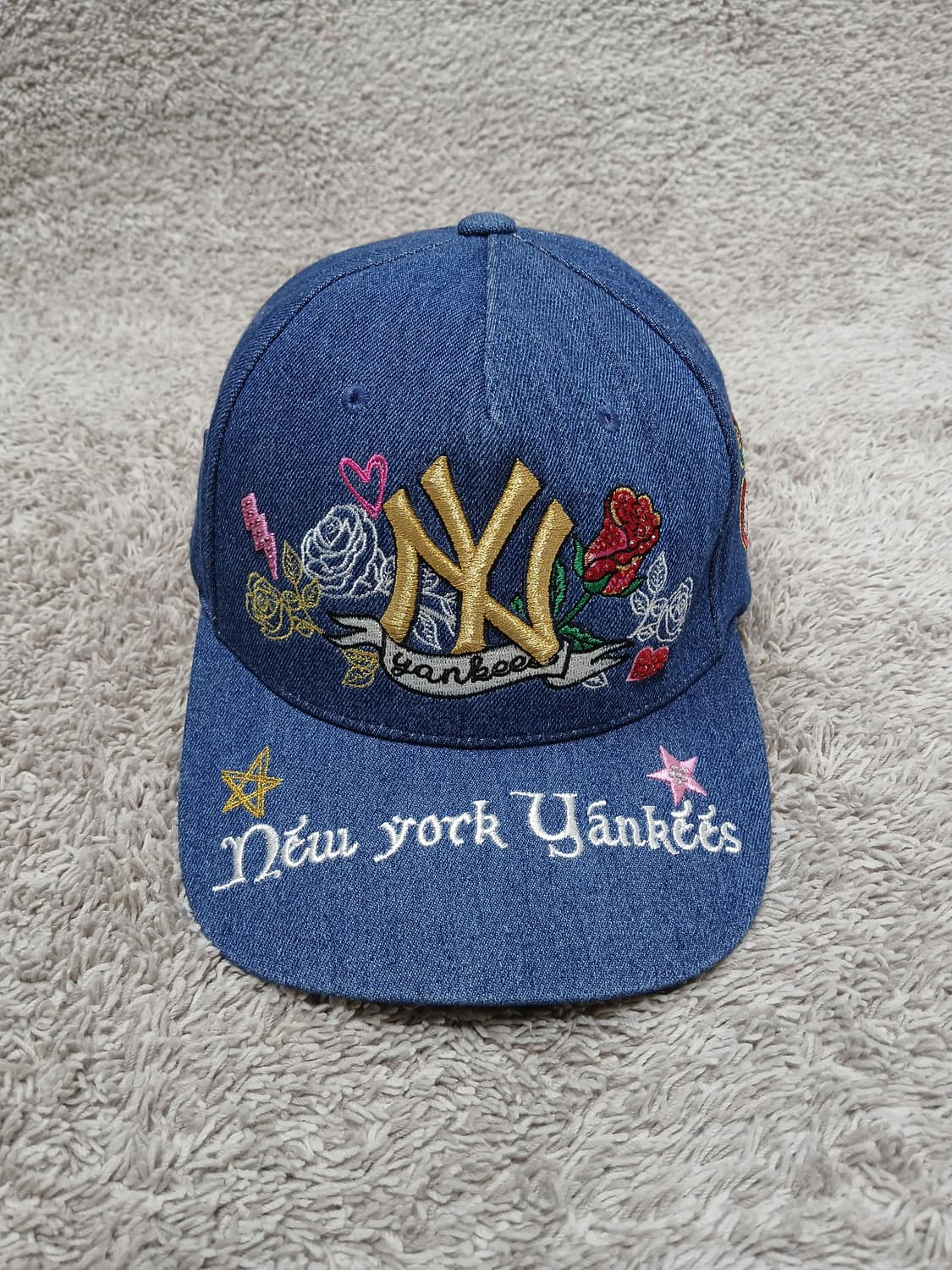 MLB 뉴욕 양키스 페티로즈 데님 볼캡 상품이미지1