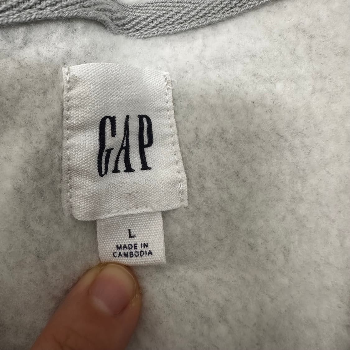 GAP 갭 기모 후드집업 그레이 L 상품이미지5