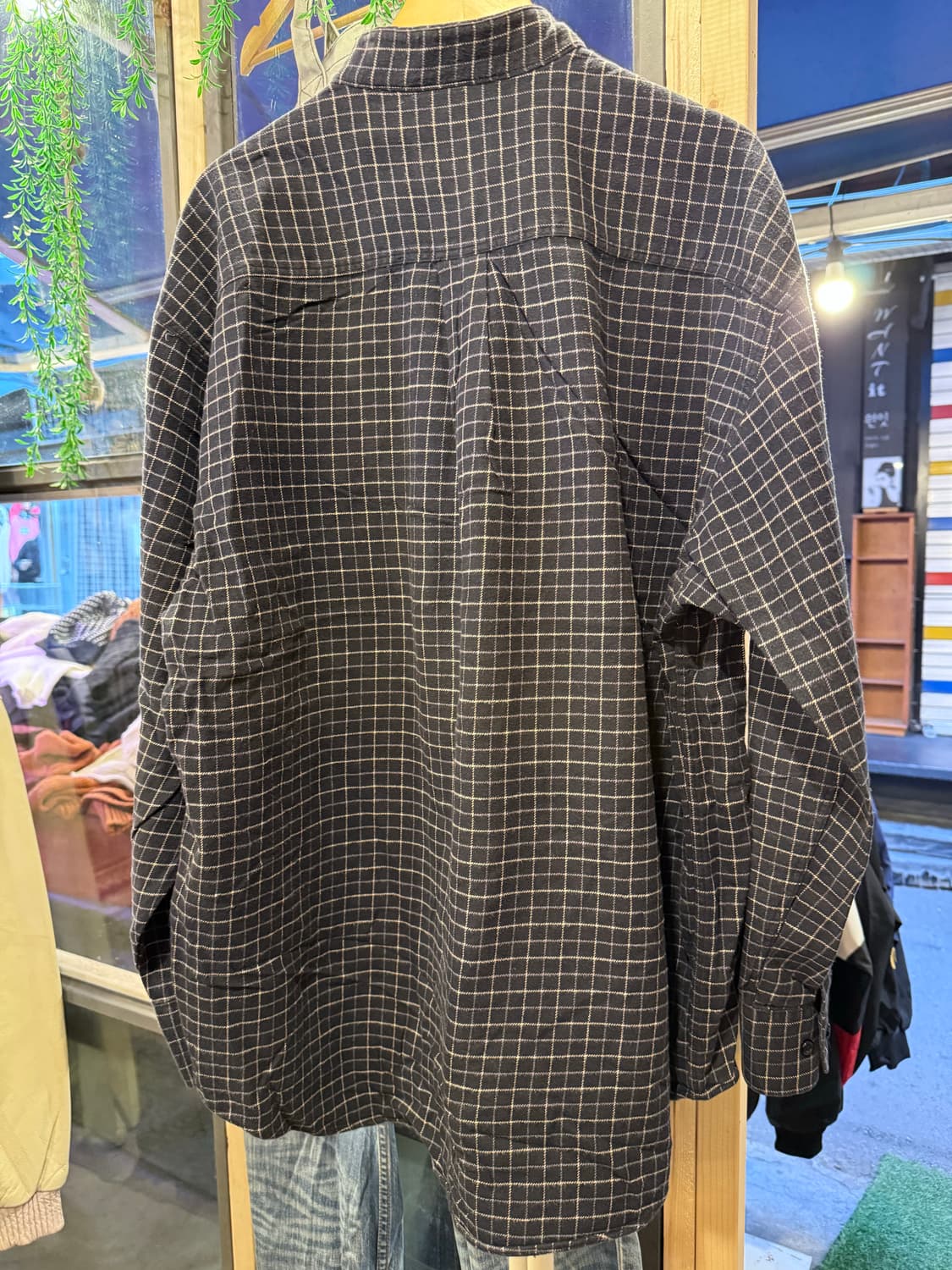 빈티지 블랙 플란넬 셔츠 상품이미지3