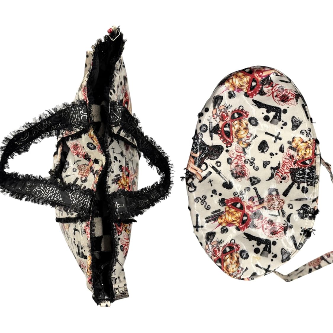 히스테릭글래머 2웨이 PVC 프릴 레이스 숄더백 아이보리 상품이미지7